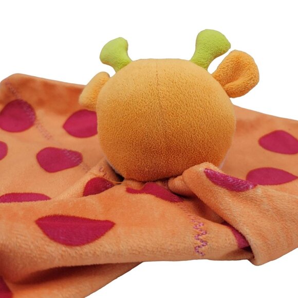 Carter's Giraffe Lovey Plush Orange 12" Square Pink Dots Sleeping Smiling 2010 - Picture 4 of 8
